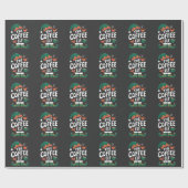 Kabouter Kerst Kerstmis Mopshout Caffeïne Kerstlie Cadeaupapier (Vlak)