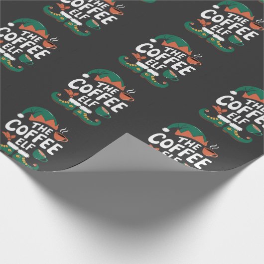 Kabouter Kerst Kerstmis Mopshout Caffeïne Kerstlie Cadeaupapier (Hoek)
