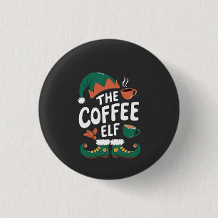 Kabouter Kerst Kerstmis Mopshout Caffeïne Kerstlie Ronde Button 3,2 Cm