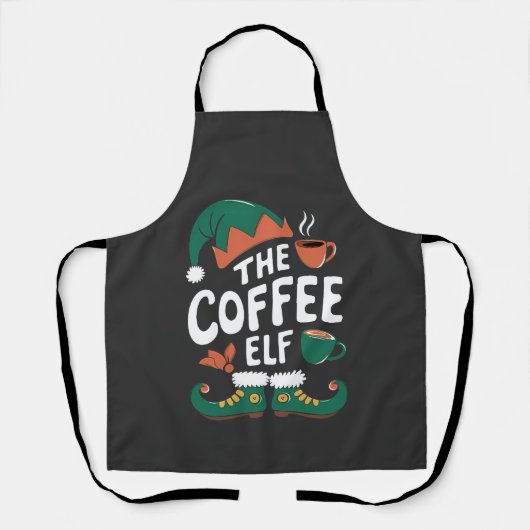 Kabouter Kerst Kerstmis Mopshout Caffeïne Kerstlie Schort (Voorkant)