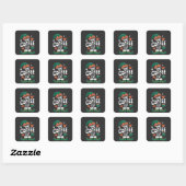 Kabouter Kerst Kerstmis Mopshout Caffeïne Kerstlie Vierkante Sticker (Vel)