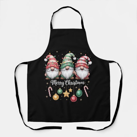 Kabouter Kerst Licht Familie Kabouter Kerst Overee Schort (Voorkant)