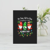Kabouter Kerst Licht Ik Ga Prima Alles Is Prima lu Kaart (Staand voorkant)