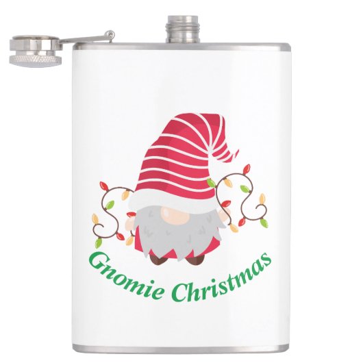 Kabouter Kerst Vinyl Omwikkelde Fles Heupfles (Geopend)