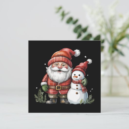 Kabouter Kerst Winter Seizoen Kabouter Liefhebber Feestdagenkaart (Staand voorkant)