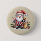 Kabouter Kerst Winter Seizoen Kabouter Liefhebber Ronde Button 5,7 Cm (Voorkant)
