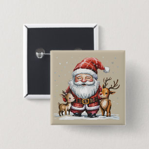 Kabouter Kerst Winter Seizoen Kabouter Liefhebber Vierkante Button 5,1 Cm