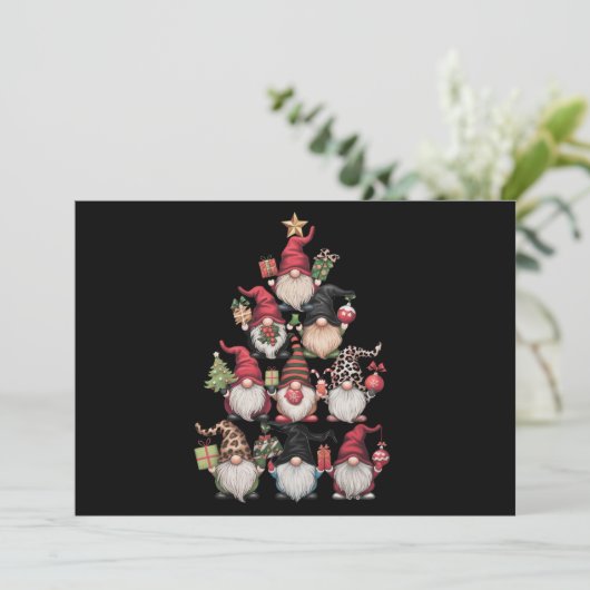 Kabouter Kerstboom Grappig Kerstmis Vakantie Feestdagenkaart (Staand voorkant)
