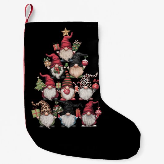 Kabouter Kerstboom Grappig Kerstmis Vakantie Kleine Kerstsok (Voorkant)