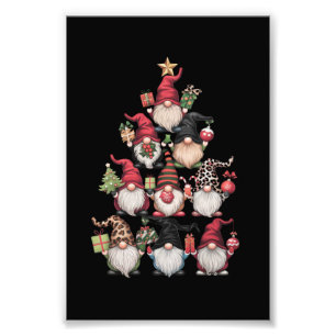 Kabouter Kerstboom Grappig Kerstvakantie Foto Afdruk