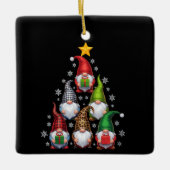Kabouter Kerstboom Grappig Kerstvakantie Keramisch Ornament (Voorkant)