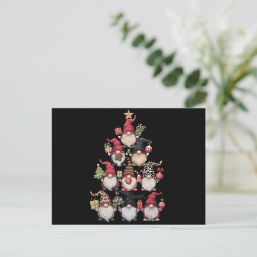 Kabouter Kerstboom Grappige Kerst Vakantie Feestdagenkaart (Staand voorkant)