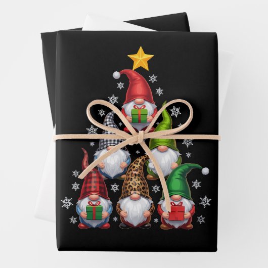 Kabouter Kerstboom Grappige Kerst Vakantie Inpakpapier Vel (In situ)