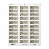 Kabouter kerstboom patroon beige adres etiket (Full Sheet)