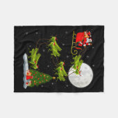 Kabouter Kerstman slee Kabouter vliegend Funny Mag Fleece Deken (Voorkant (Horizontaal))