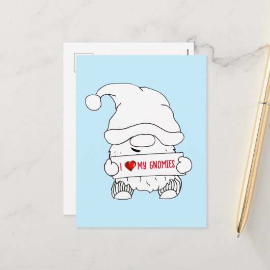 Kabouter Kerstmis Feestdagenkaart (Voorkant / Achterkant in situ)