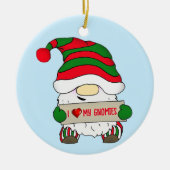 Kabouter Kerstmis Keramisch Ornament (Voorkant)
