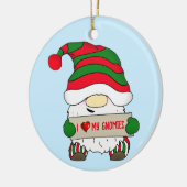 Kabouter Kerstmis Keramisch Ornament (Links)