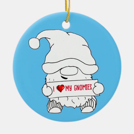 Kabouter Kerstmis Keramisch Ornament (Voorkant)