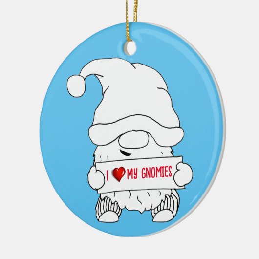 Kabouter Kerstmis Keramisch Ornament (Links)
