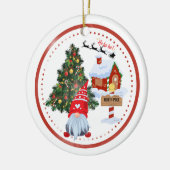 Kabouter Kerstmis Noordpool Keramisch Ornament (Links)