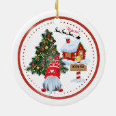 Kabouter Kerstmis Noordpool Keramisch Ornament (Achterkant)