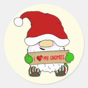 Kabouter Kerstmis Ronde Sticker