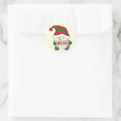Kabouter Kerstmis Ronde Sticker (Tas)