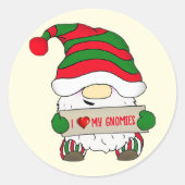 Kabouter Kerstmis Ronde Sticker (Voorkant)