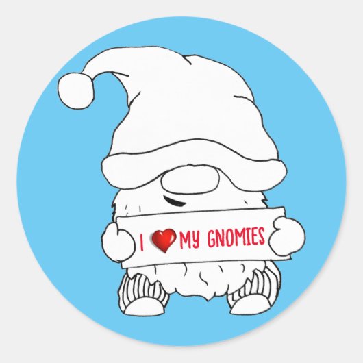 Kabouter Kerstmis Ronde Sticker (Voorkant)