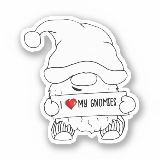 Kabouter Kerstmis Sticker (Voorkant)