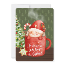 Kabouter Kerstmuts Waterverf Warm Wensen