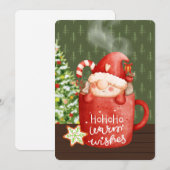 Kabouter Kerstmuts Waterverf Warm Wensen Feestdagenkaart (Voorkant / Achterkant)