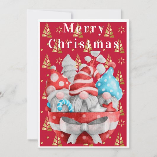 Kabouter Kerstvakantie Feestdagenkaart (Voorkant)