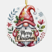 Kabouter Kerstwensen Prettig Kerstfeest Ornament (Voorkant)