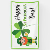 Kabouter Klavertjevier Gelukkig St. Patrick's Dag Spandoek (Verticaal)