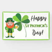 Kabouter Klavertjevier Gelukkig St. Patrick's Dag Spandoek (Horizontaal)