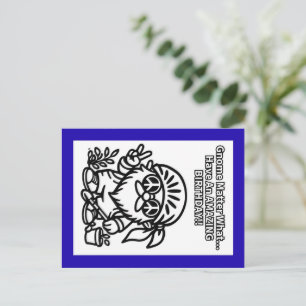 Kabouter Kleur-het-zelf™ Verjaardagsansichtkaart Briefkaart