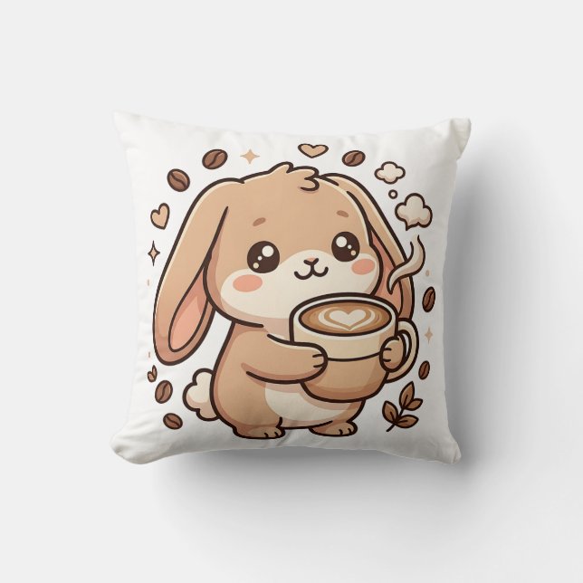 Kabouter koffie werpkussen kussen (Voorkant)