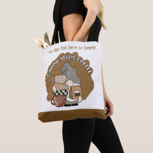 Kabouter koffieliefhebbers Schattig Aardig Grappig Tote Bag