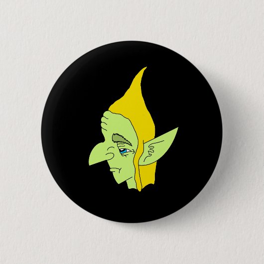 Kabouter Kop Knop Ronde Button 5,7 Cm (Voorkant)