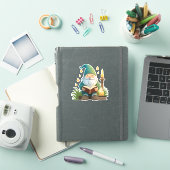 Kabouter Leest een Boek Onder Kaarslicht Sticker  (iPad Cover)