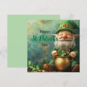 Kabouter Leprechaun en Pot met Goud St. Patrick's Feestdagenkaart (Voorkant / Achterkant)