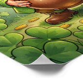 Kabouter Leprechaun Gelukkig St. Patrick's Dag Kla Poster (Hoek)