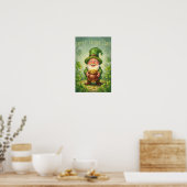 Kabouter Leprechaun Gelukkig St. Patrick's Dag Kla Poster (Keuken)