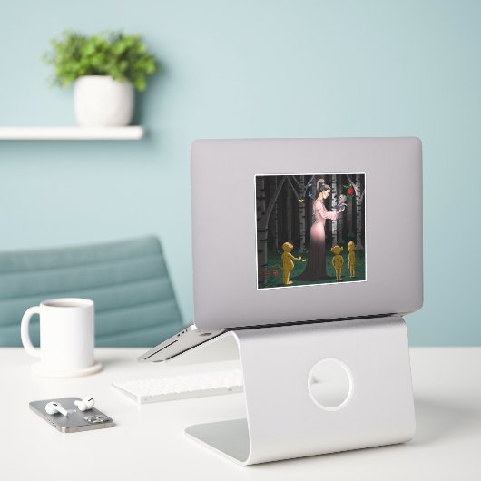Kabouter Liefde Sticker (Laptop op bureau)