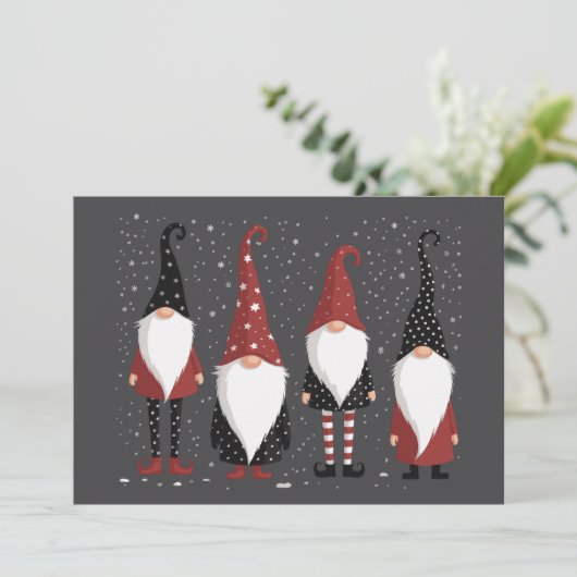 Kabouter Liefhebber Grappige Kabouter Kerst  Feestdagenkaart (Staand voorkant)