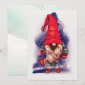 Kabouter met een Lantaarn Kerst Feestdagenkaart (Voorkant / Achterkant)