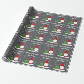 Kabouter met groene kikker cartoon grappig Kerstmi Cadeaupapier (Uitgerold)