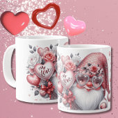 Kabouter met harten en bloemen keramische mok